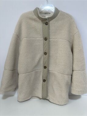 H&M Cream Teddy Sherpa Button Jacket